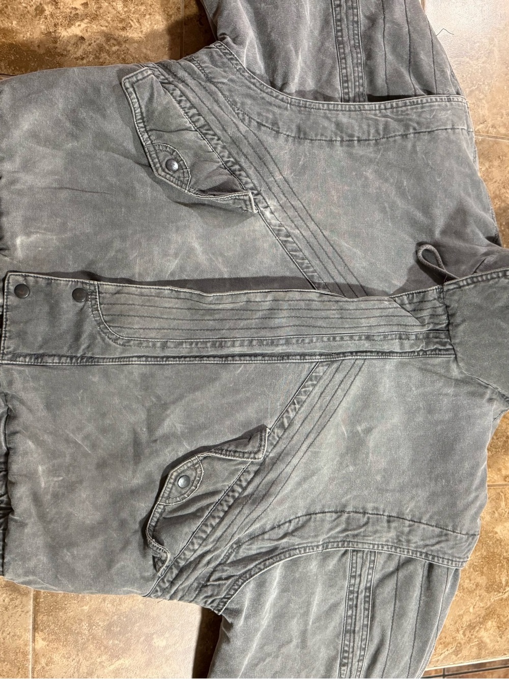 Washed Gray Men's Bomber Jacket - Casual Everyday Coat